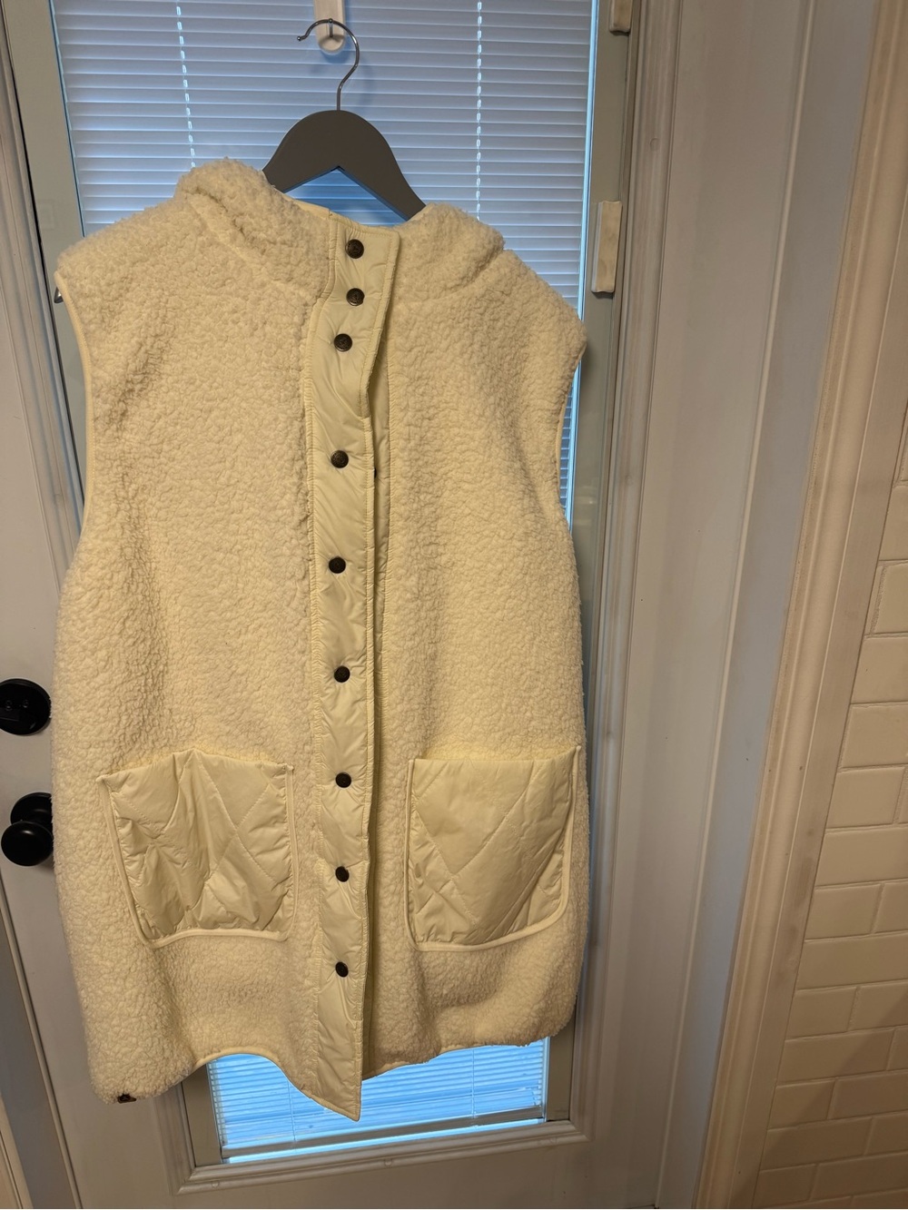 Sweet Legs Reversible Cozy Button Up Vest with Hood - never worn